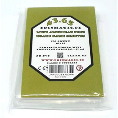 Abbildung von docsmagic.de 100 Mini American Plus Board Game Sleeves 45 x 67 Small US+ Brettspielhüllen