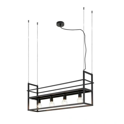 Abbildung von Lindby Hängeleuchte Grisela, Regal, schwarz, Metall, 120 cm
