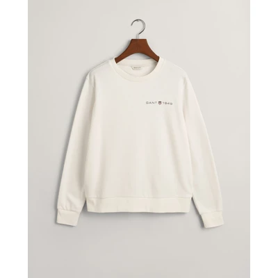 Abbildung von GANT Printed Graphic Cneck Sweatshirt, Damen, Größe: Small, Eggshell