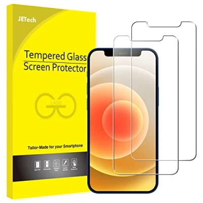 Abbildung von JETech Schutzfolie für iPhone 12/12 Pro 6,1 Zoll, Panzer schutz Glas Folie Displayschutz, 2 Stück