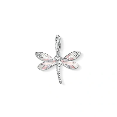 Abbildung von Thomas SABO Charm Libelle Anhänger silvercoloured, pink, beige, white, Damen, Größe: One Size, Silver coloured, white