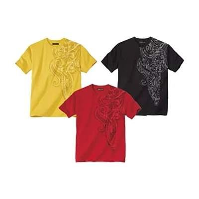 Abbildung von ATLAS FOR MEN 3er Pack Herren T Shirt mit Rundhalsausschnitt Männer Funktionsshirt Shirts Kurzarm Sportshirt In großen Größen erhältlich