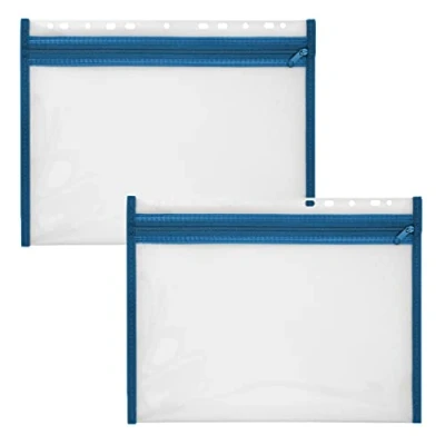 Abbildung von VELOFLEX A435405 Dokumentenhülle mit Reißverschluss, 2 Stück, DIN A4, abheftbar, blau, VELOBAG XS, Reißverschlusstasche
