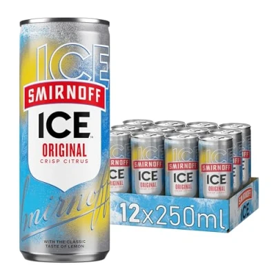 Abbildung von Smirnoff Ice Premium Vodka Erfrischendes Zitronen Mixgetränk mit 10% Alkohol, 12 Dosen x 250 ml (EINWEG Verpackung) Für Partys, Grillabende und gesellige Anlässe