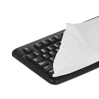 Abbildung von kwmobile Silikon Tastaturschutz für Logitech K120 QWERTY US Keyboard Cover Abdeckung Transparent