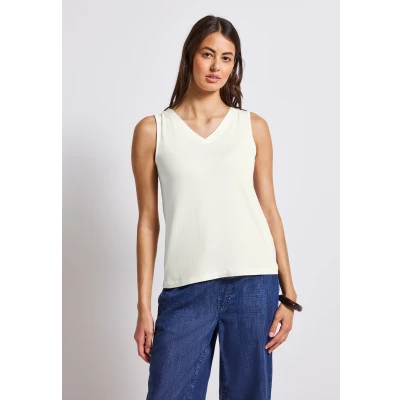 Abbildung von Street One Vneck Top, Damen, Größe: 46, Weiß