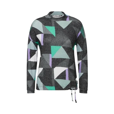 Abbildung von Cecil MIT Grafischem Print Langarmshirt, Damen, Größe: Large, Schwarz