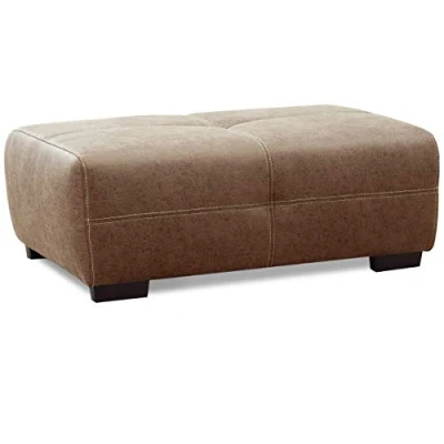 Abbildung von CAVADORE Hocker Mavericco / XXL Fußbank, Sitzhocker, Polsterbank in Lederoptik Modernes Design Passend zu Big Sofa und Ecksofa 108 x 71 41 Cognac