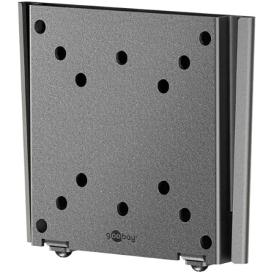 Abbildung von goobay Flache Universal TV Wandhalterung/Halterung für Monitor/max. 30kg / 18mm Wandabstand 13 27 Zoll Monitore/bis VESA 100x100mm geeignet/für Wohnmobile, Wandhalterung Fernseher 74414