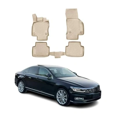 Abbildung von OMAC 7545444BG Fußmattensatz Gummi, TPE (thermoplastischer Elastomer) 4 beige VOLKSWAGEN: Passat B8 Variant, Alltrack, Limousine