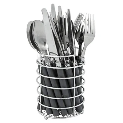 Abbildung von Bo Camp Besteck Set Edelstahl Besteckset 24 teilig, rostfreier Edelstahl, Campingbesteck Camping Essbesteck