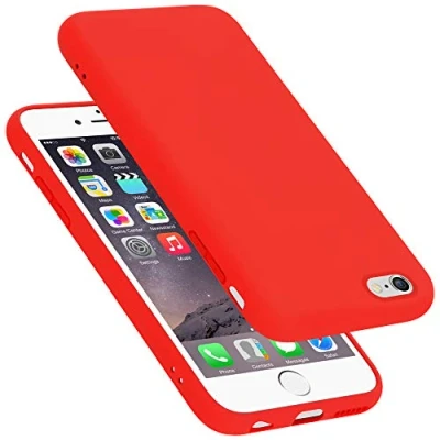 Abbildung von Cadorabo Hülle kompatibel mit Apple iPhone 6 / 6S Silikon Handyhülle für Case aus flüssigem Kratzfeste und stoßfeste dünne TPU Schutzhülle Liquid ROT
