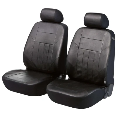Abbildung von WALSER 11958 Sitzschonbezug schwarz Eco Leder vorne FIAT: Panda II Schrägheck, VOLKSWAGEN: Caddy 3 Kombi, SKODA: Yeti