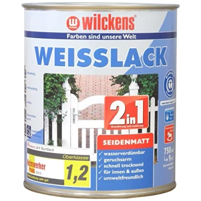 Abbildung von Wilckens Farben Weißlack, seidenmatt, 750 ml