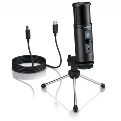 Abbildung von CSL Kondensatormikrofon für PC, PS5, PS4 und Mac, PC Mikrofon mit Monitorfunktion, 192 kHz, 20 Hz bis Drehregler Mikroaussteuerung Gaming, Streaming, Podcasts, Twitch, YouTube, Discord