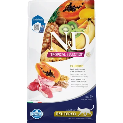 Abbildung von N&amp;D Tropical Futter für kastrierte Katzen Lamm 300 gr.