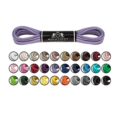 Abbildung von Mount Swiss Luxury Schuhbänder I Wasserabweisende und reißfeste Schnürsenkel rund ø 2 3 mm aus feiner Baumwolle/gewachst Farbe: Violet.91, Länge: 110 cm
