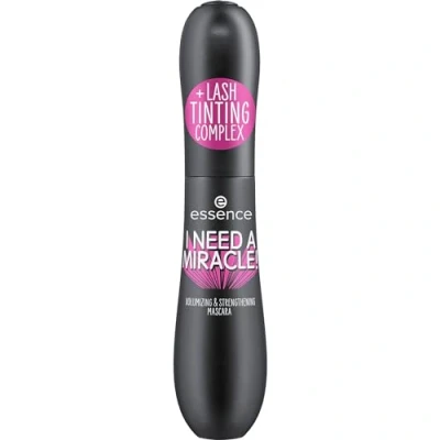 Abbildung von essence cosmetics I NEED A MIRACLE! VOLUMIZING &amp; STRENGTHENING MASCARA,Nr. 01,Schwarz,volumengebend,stärkend,Färbeeffekt,vegan,ohne Mikroplastikpartikel,Nanopartikel frei,ohne Parfüm,1er Pack (16ml)