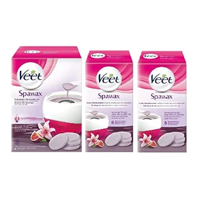 Abbildung von Veet Spawax elektrisches Warmwachs Set 1x Gerät, 12x Wachsscheiben