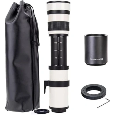 Abbildung von JINTU 420 1600mm f/8.3 HD Telefoto Zoomobjektiv für Canon Nikon Spiegelreflexkameras 4000D 2000D T7 T7i T6 T6i T5 T5i 80D 77D 650D 70D 60D 50D 5D D5600 D5500 D3100 D3300 D3400 D90 D5200 D7500