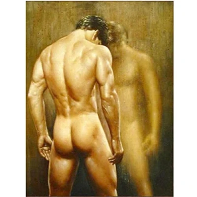 Abbildung von DIY 5D Diamond Painting Set Malen nach Zahlen Sexy Mann Full Diamant Bilder Kits für Erwachsene,Kristall Strass Stickerei Kreuzstich Arts Craft Home Canvas Wall Decor 30x40cm/12x16inch