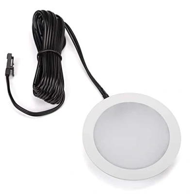 Abbildung von SO TECH® LED Einbaustrahler Giulia Möbeleinbauleuchte Einbauleuchte Spot Ultraslim / 12V 3W kaltweiß 6000K 65 x 12 mm/Gehäuse weiß