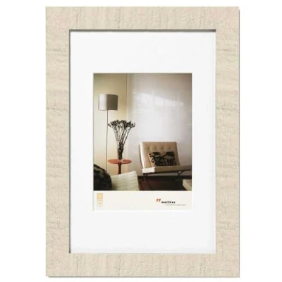 Abbildung von walther design Bilderrahmen natur 10 x 15 cm mit Passepartout, Home Holzrahmen HO015H