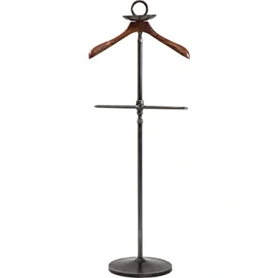 Abbildung von Kare Design Herrendiener Cosmopolitan, Schwarz, Garderobe, Stahlgestell, Mangoholz Kliederbügel, 124x49x29 cm (H/B/T)