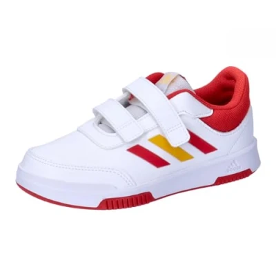 Abbildung von adidas Tensaur Hook and Loop Shoes Laufschuhe, White/Collegiate Red/Collegiate Gold, 31 EU