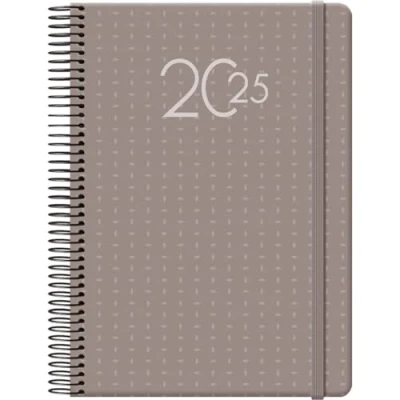 Abbildung von Dohe Kalender 2025 Portugiesisch Tag pro Seite, Größe A5 (14x20 cm), 12 Monate Januar bis Dezember, Ringbindung, Jahresplaner, Bürobedarf OPORTO Braun