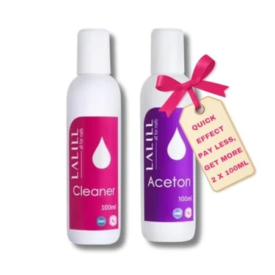 Abbildung von LALILL Set Nagel Cleaner 100 ml + Aceton Nagellackentferner Nagelentfetter Entfetter Remover für Polish, Gele, Hybride Nail Gelnägel