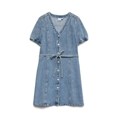 Abbildung von Vero Moda Vmjanet Kurzes Jeanskleid, Damen, Größe: XS, Light blue denim