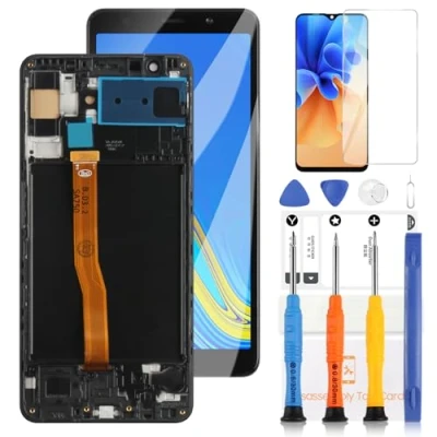 Abbildung von LADYSON OLED Bildschirm für Samsung Galaxy A7 2018 SM A750 A750F A750FN A750N A750G A750GN/DS LCD Display Touchscreen Digitizer Montage Kit mit Werkzeugen (Schwarz Rahmen)