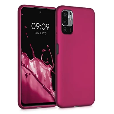Abbildung von kwmobile Case kompatibel mit Xiaomi Redmi Note 10 5G Hülle Schutzhülle aus Silikon metallisch schimmernd Handyhülle Metallic Pink