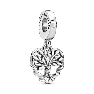 Abbildung von Pandora Heart Family TREE Dangle Charm, Damen, Größe: One Size, Sterling silver