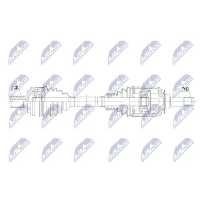 Abbildung von NTY NPW ME 218 Antriebswelle Vorderachse links 636mm Automatikgetriebe