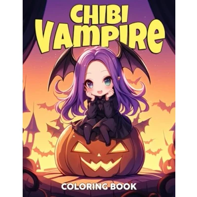 Abbildung von Chibi Vampire Coloring Book: Cute Dark Horror Pages Adorable Creepy Gothic Victorian Girls Illustrations Designs for All Ages Creative Fun and Relaxation