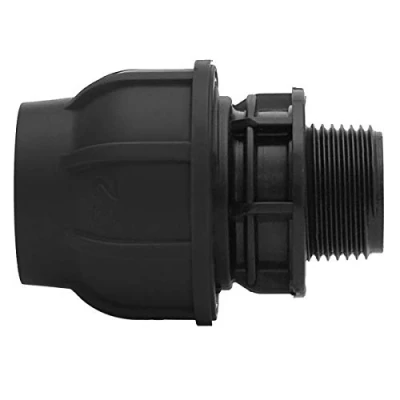 Abbildung von PE Verschraubung Ø 63 mm x 2&quot; AG mit Klemmverschraubung für Rohr Wasserversorgung in Orts und Fernwassernetzen bei Eigenwasserversorgung