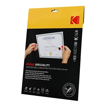 Abbildung von KODAK Retrievable Laminating Pouches KD LMA4RET PK10F Wiederverwendbare Laminiertasche A4, 200 Mikron, 10er Pack