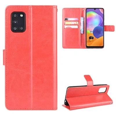 Abbildung von QiongniAN Hülle für Samsung Galaxy A31 Leder,Hülle SM A315F/DS 2020 / A315G/DS A315G/DSL A315F A315G/L A315N Schutzhülle Case Cover Red