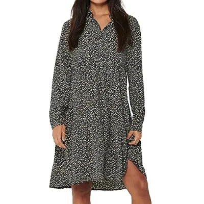 Abbildung von JDY Damen JDYPIPER L/S AOP Shirt Dress WVN NOOS Kleid, Dark Navy/AOP:Ditsy Flower, 34