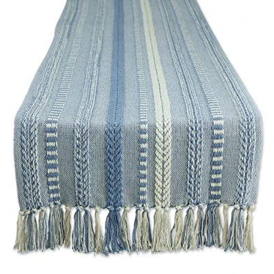 Abbildung von DII Farmhouse Geflochtener Tischläufer, Baumwolle, Stonewash Blue, 15x108