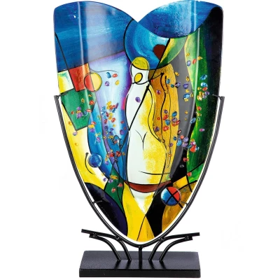 Abbildung von Casablanca by Gilde Tischvase &quot;Magic, Dekovase&quot;, (1 St.), Vase aus Glas, mit schwarzem Metallfuß