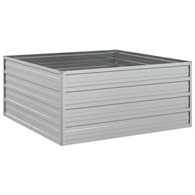 Abbildung von vidaXL Hochbeet Garten 100x100x45 cm Verzinkter Stahl Silber (1 St)