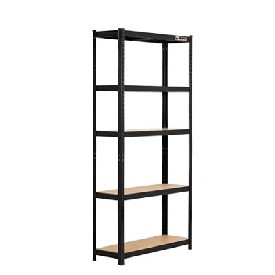 Abbildung von Rhino Racking Schwerlastregal mit 5 Etagen, industriell, schwarz, 180 x 90 30 cm