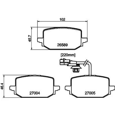 Abbildung von TEXTAR 2658902 Bremsbelagsatz mit integriertem Verschleißwarnkontakt MERCEDES BENZ: Citan II Kastenwagen, Tourer, T Klasse MPV