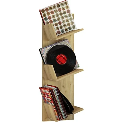 Abbildung von VCM CD Regal Holz Bücher Schallplatten LP Hänge Wandregal Sulda, 1 tlg.