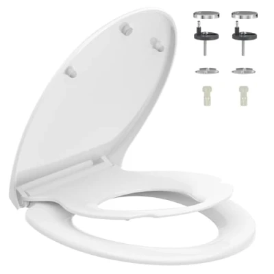 Abbildung von Rainsworth Nano Glaze Wc Sitz Mit Kindersitz Form O,Urea Formaldehyd Klodeckel Kindereinsatz,Ergonomisch Gestalteter Antibakterieller Toilettendeckel,Universal Weiße Klobrille
