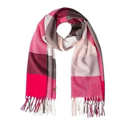 Abbildung von camel active Softer WEB MIT Kariertem Muster Schal, Damen, Größe: One Size, Beetroot
