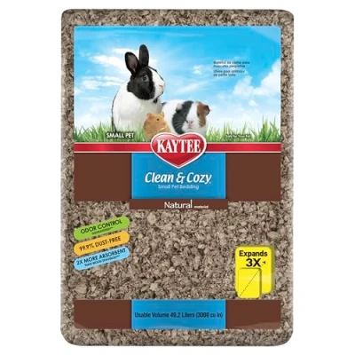 Abbildung von Kaytee Superpet, Clean &amp; Cozy Streu für kleine Haustiere wie Mäuse, Rennmäuse, Nagetiere, Hamster, Kaninchen, besonders saugfähige Papierstreu, 99,9 % staubfrei, Natürlich, 49.2L